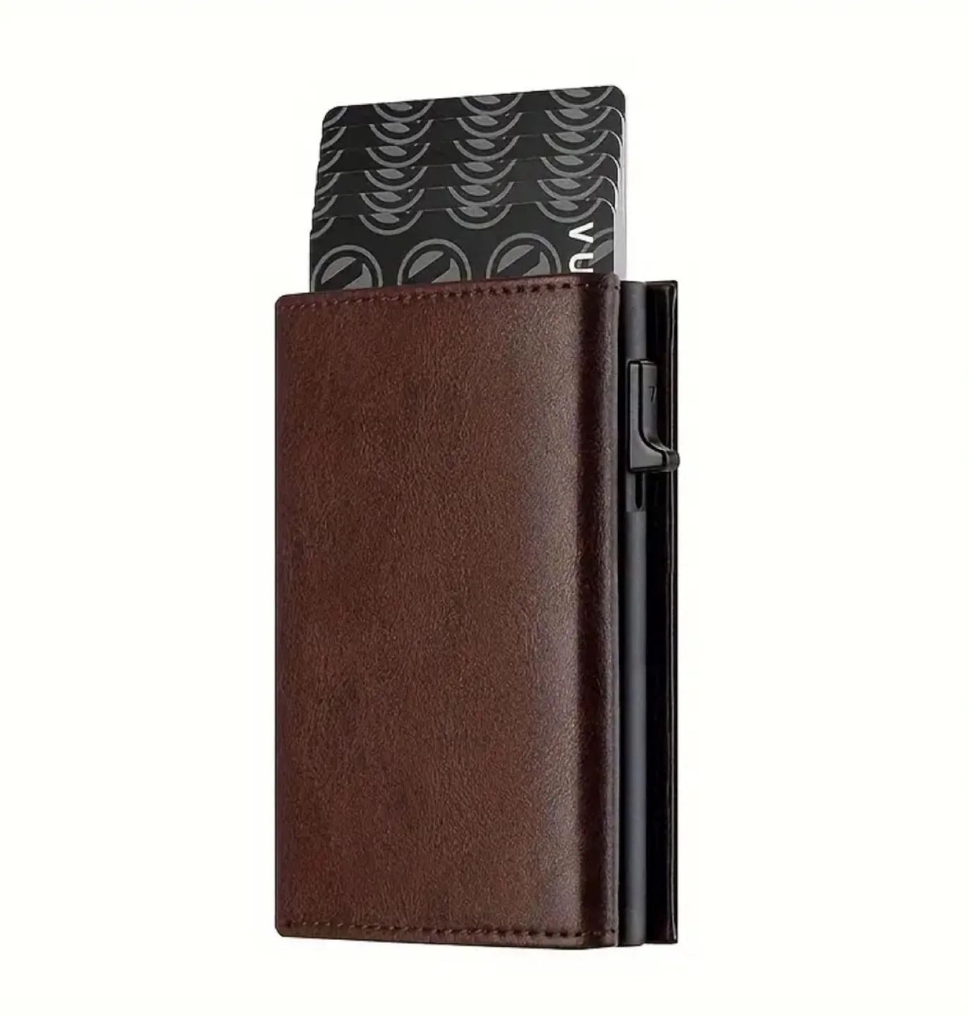 Brown Leather Pop-Up Wallet thumbnail