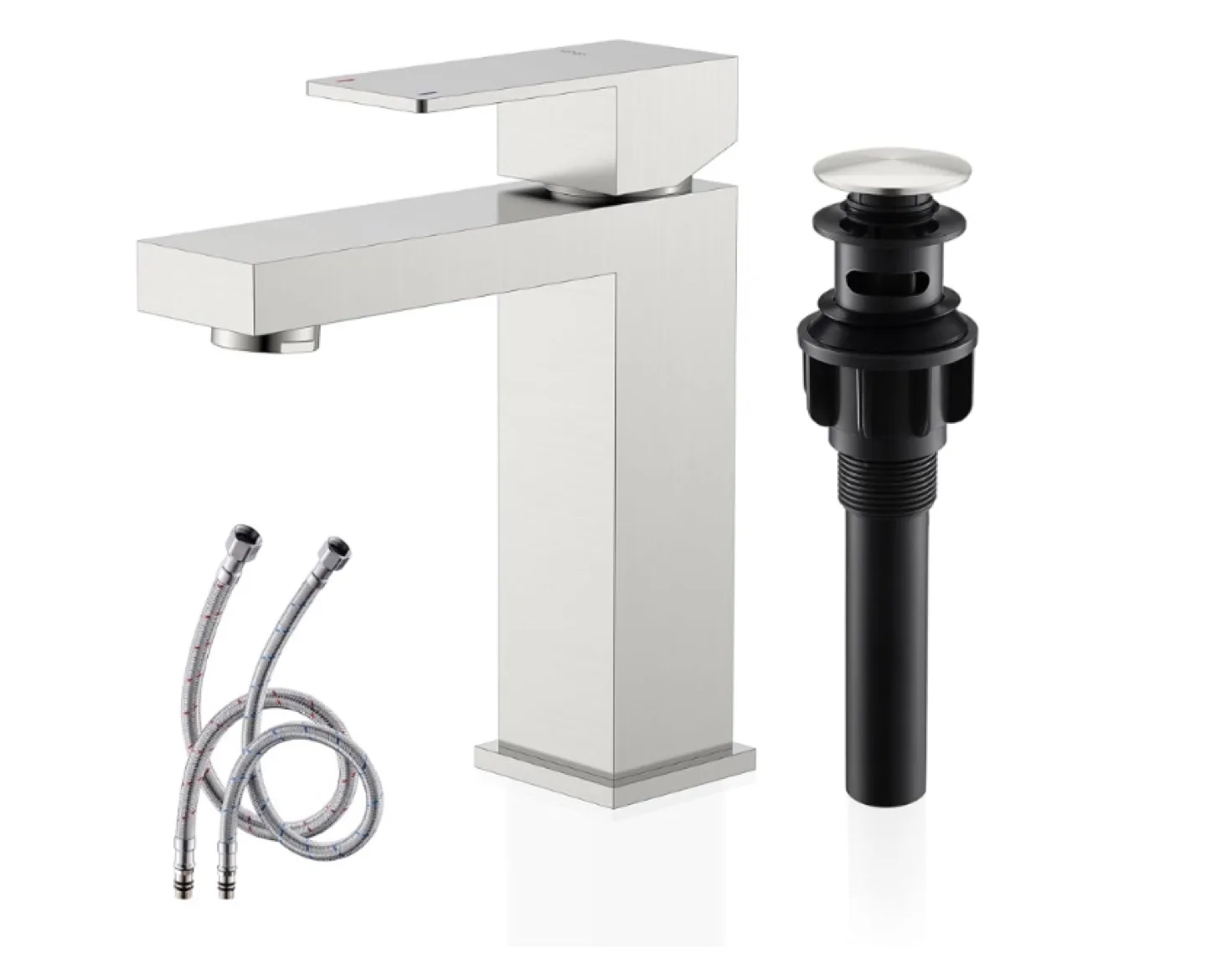 KENES Modern Single Hole Bathroom Faucet - Brushed Nickel
