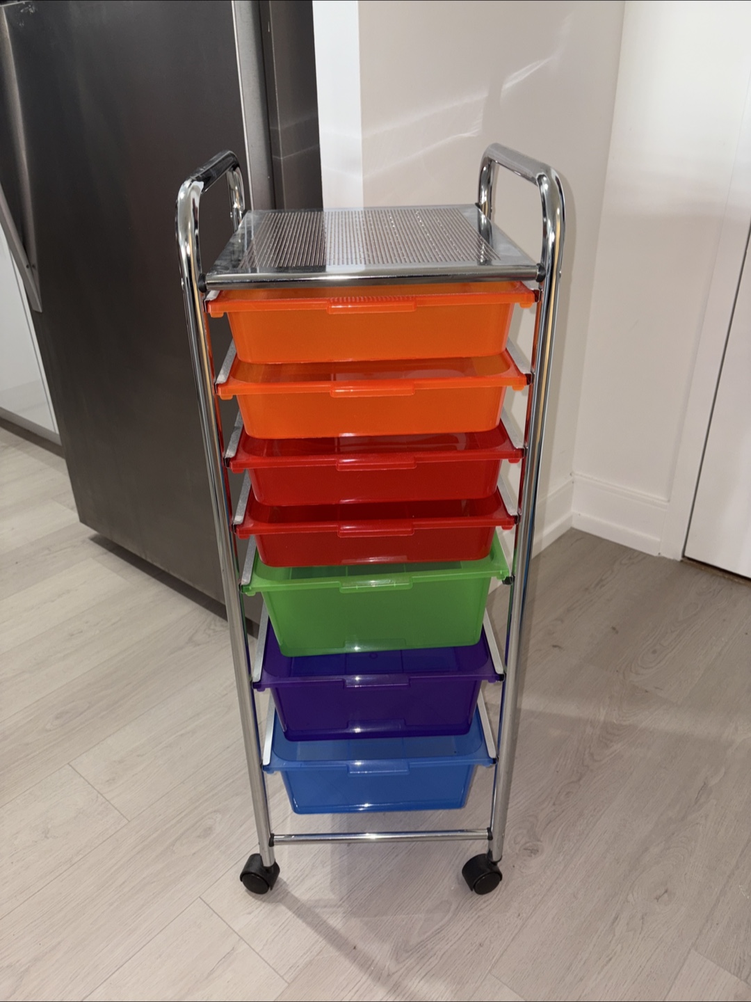 Craft Cart with Rainbow Drawers