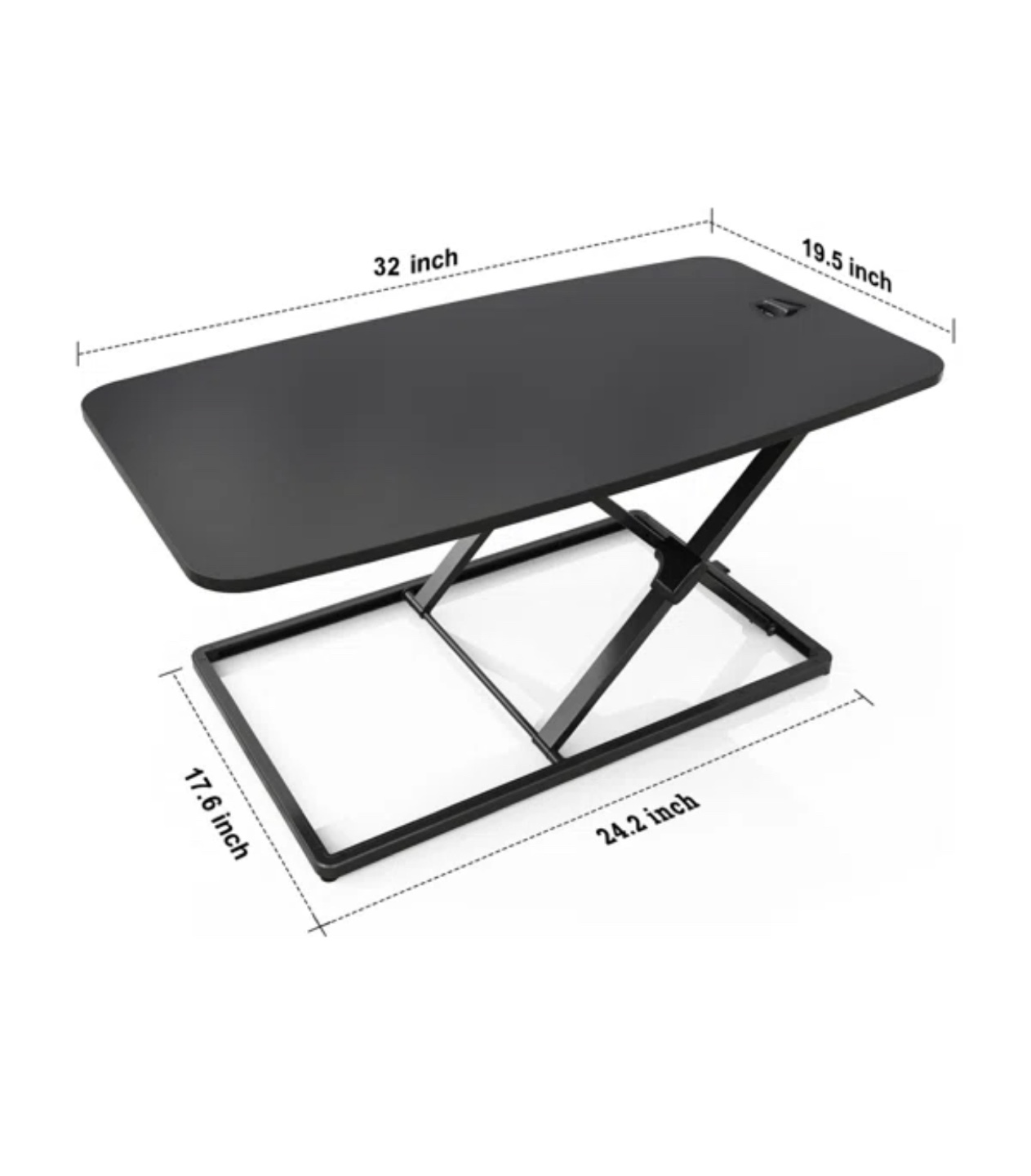 Black Standing Desk Converter 32" x 19.5" - photo 4