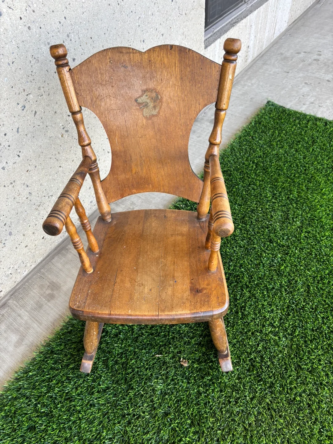 Vintage Wooden Child's Rocking Chair thumbnail