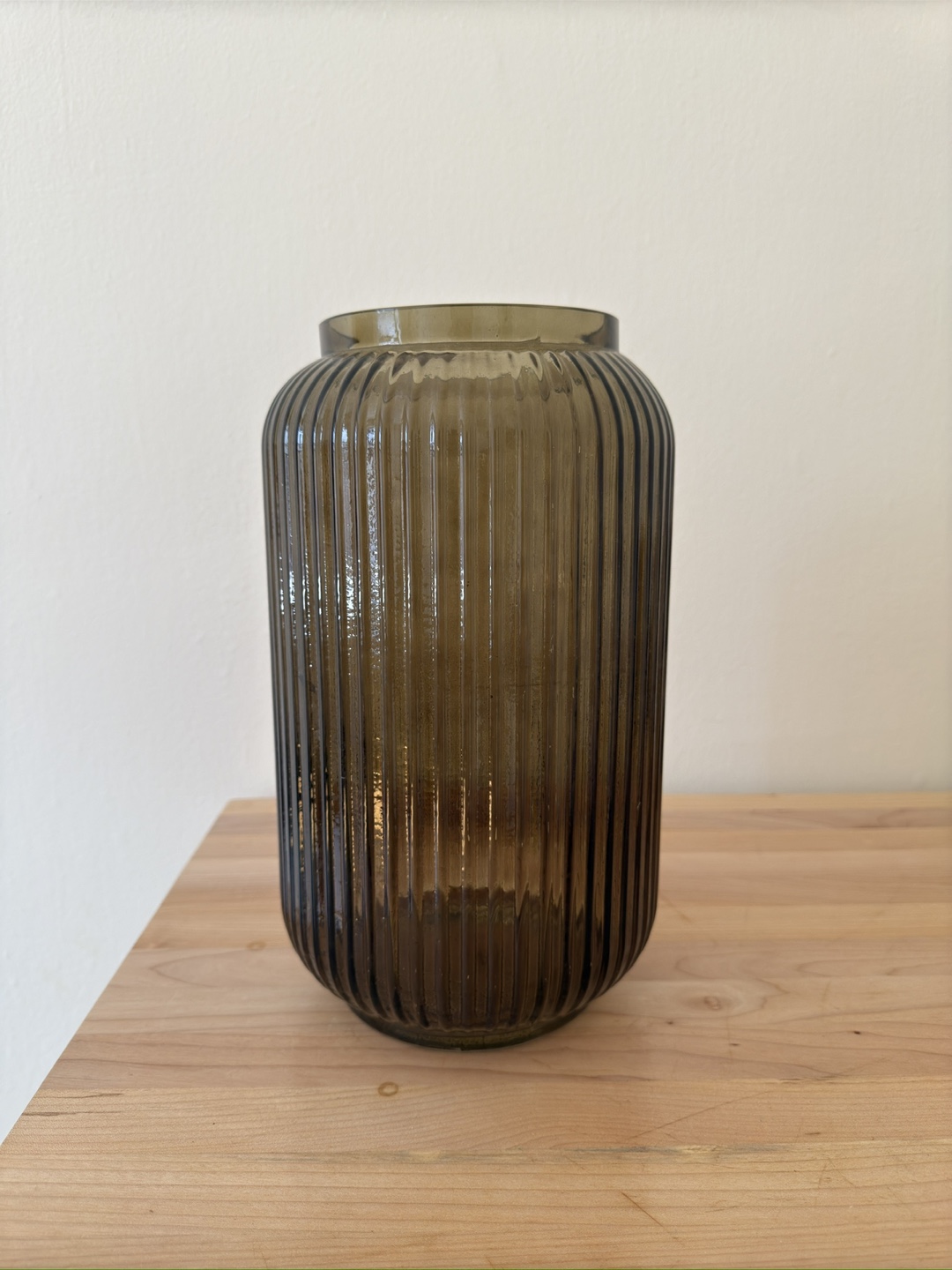 Ribbed Glass Vase - Brown - photo 4
