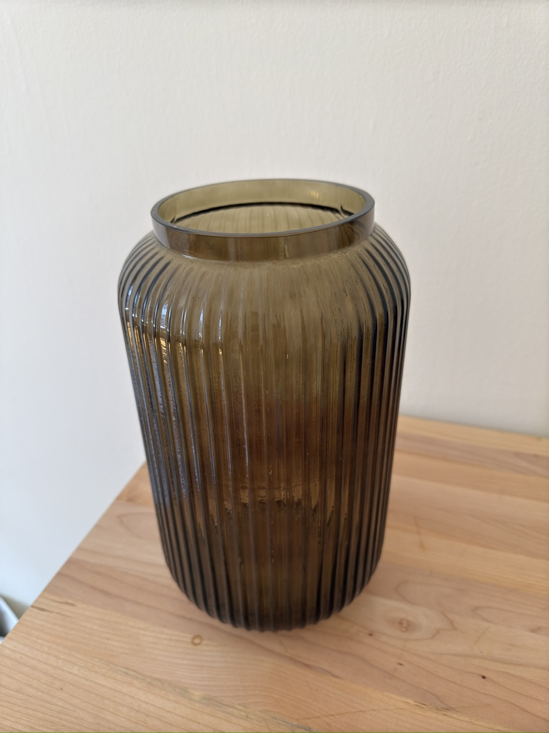 Ribbed Glass Vase - Brown - photo 3