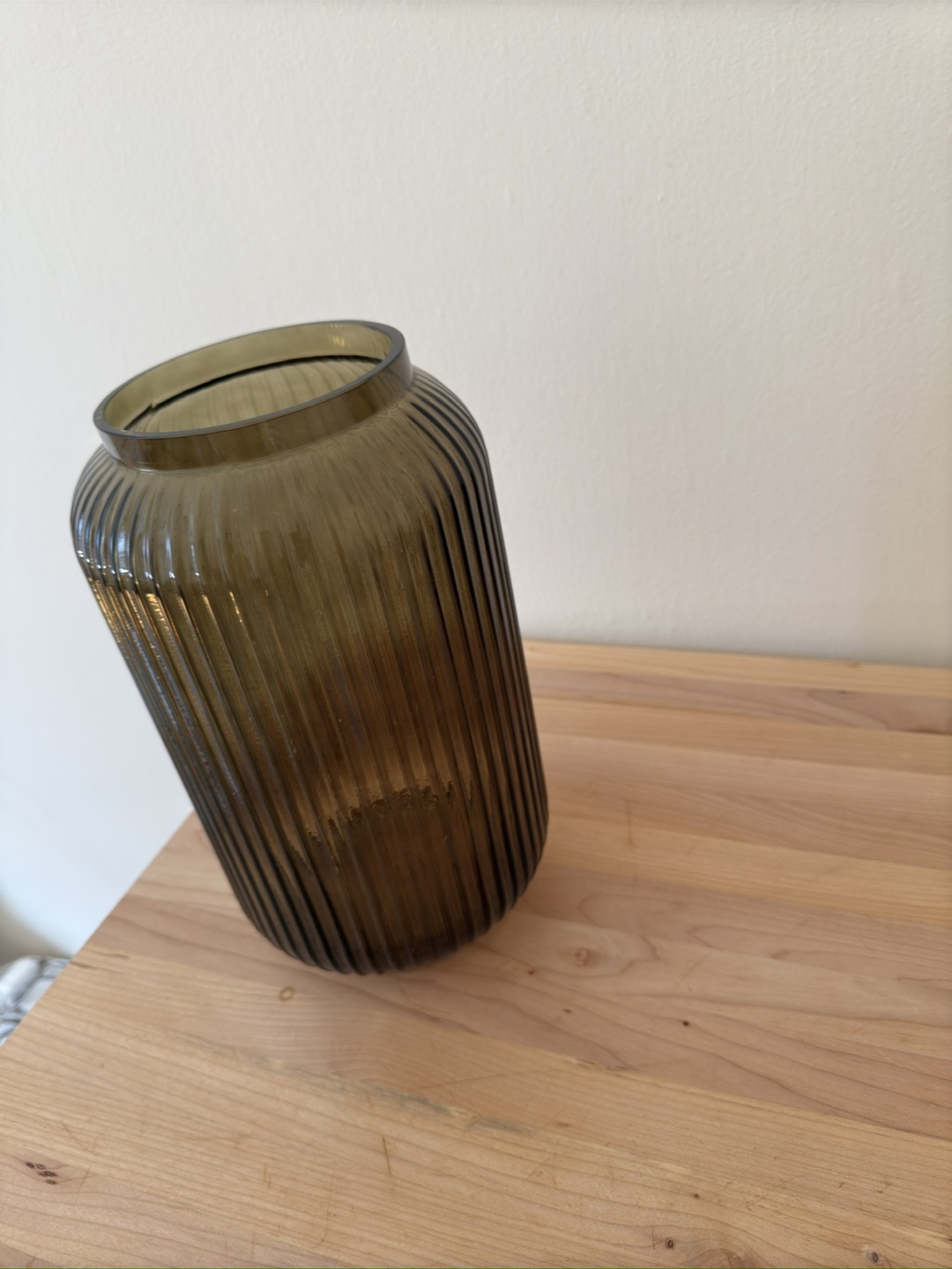 Ribbed Glass Vase - Brown - photo 2