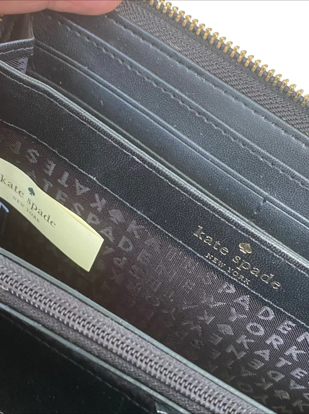 Kate Spade Black Leather Zip Around Wallet image indicator(7)