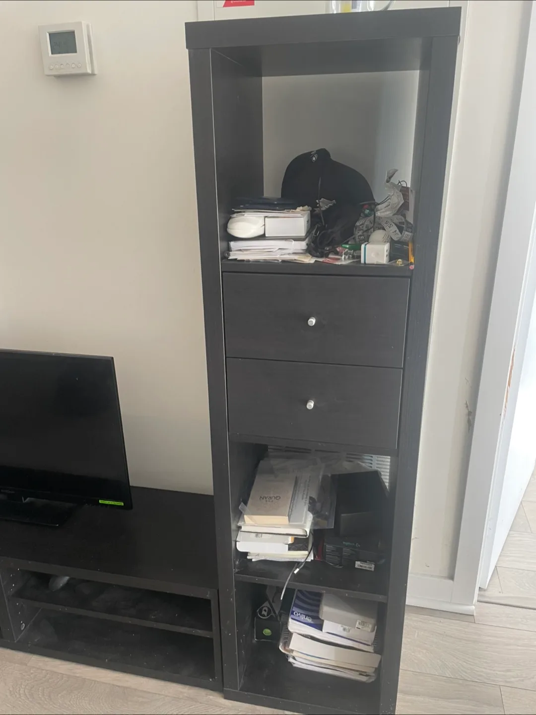 Dark Brown TV Stand & Shelf thumbnail