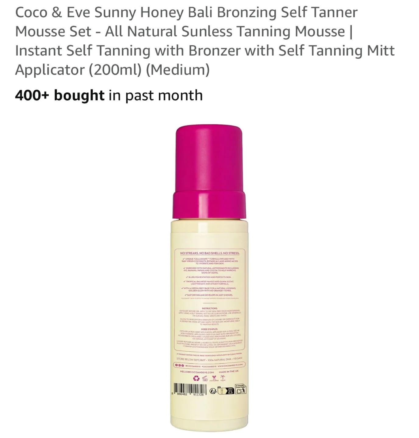 Coco & Eve Bronzing Self Tanner Mousse Set (Medium) image indicator(3)