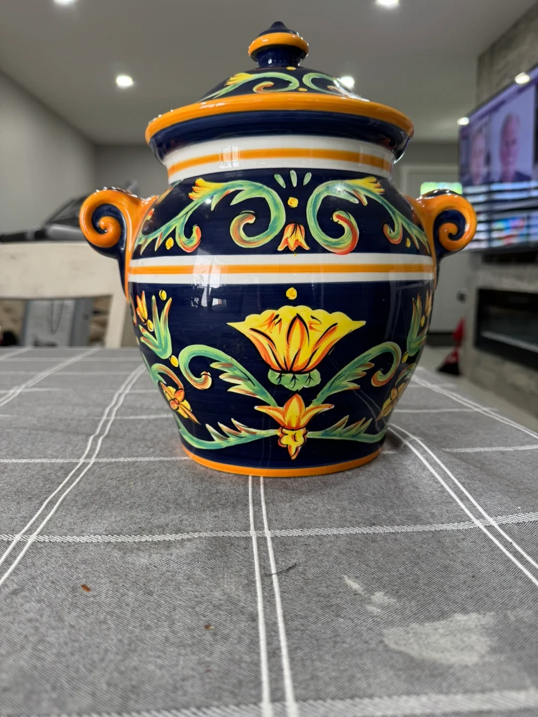 Vintage Italian Ceramic Lidded Jar