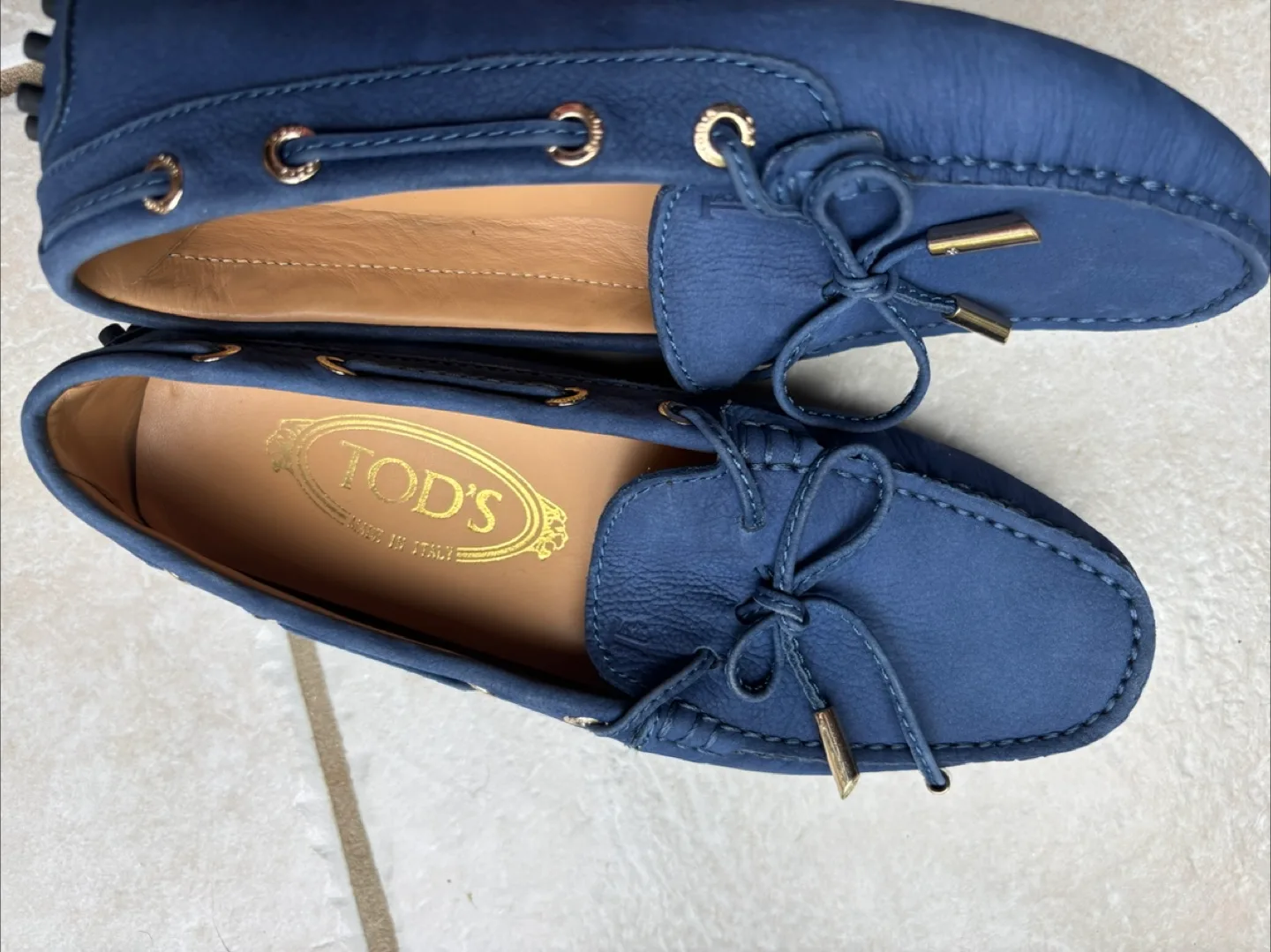 Tod's Blue Leather Driving Shoes image indicator(5)
