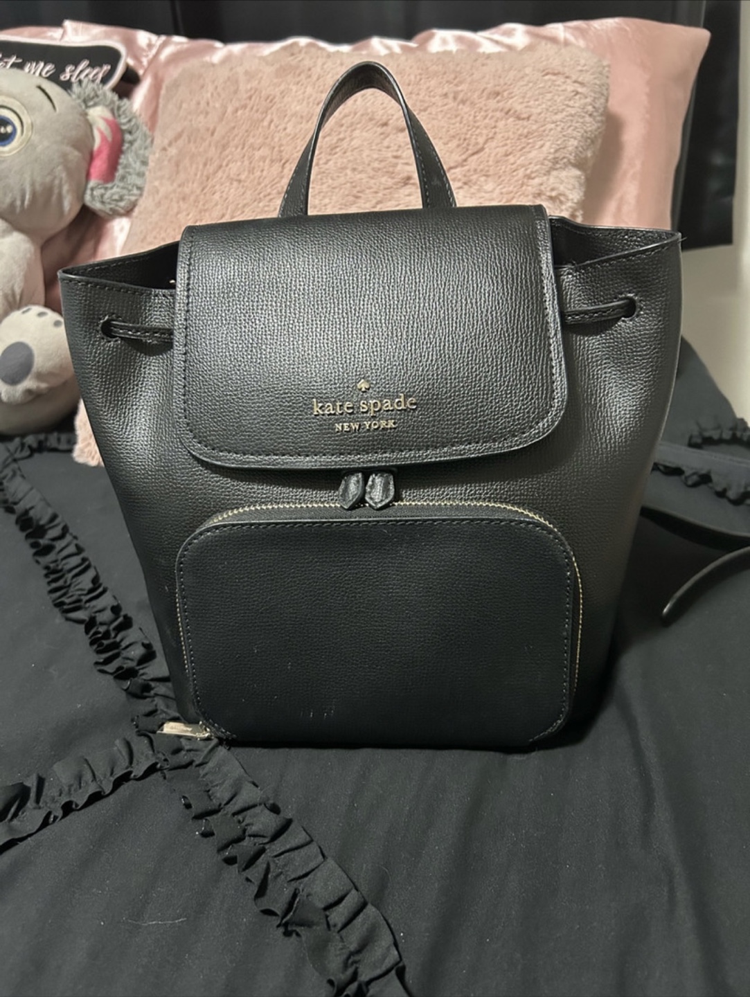 Kate Spade Black Leather Backpack