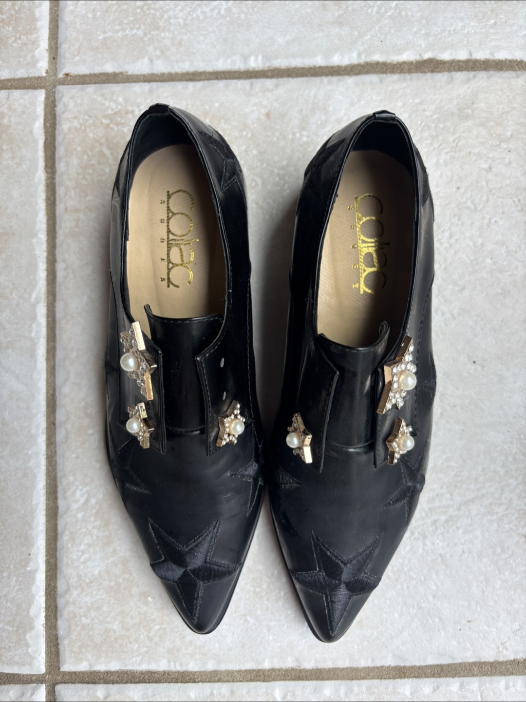 Colac Shoes Black Star Embellished
