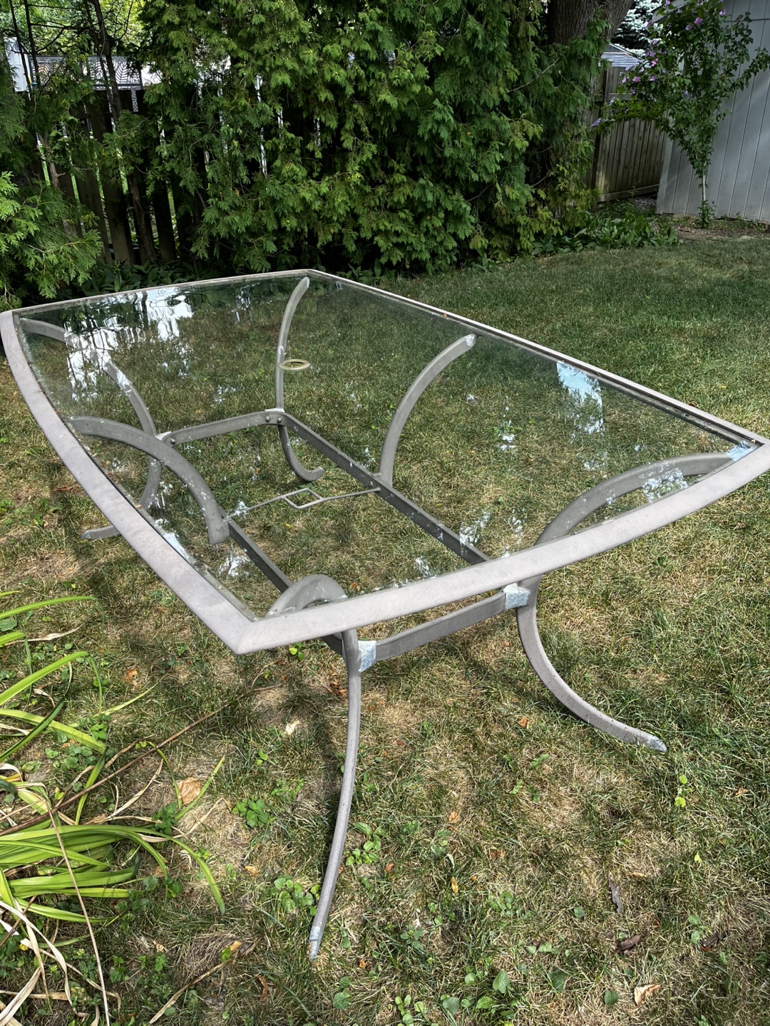 Large Glass Patio Table