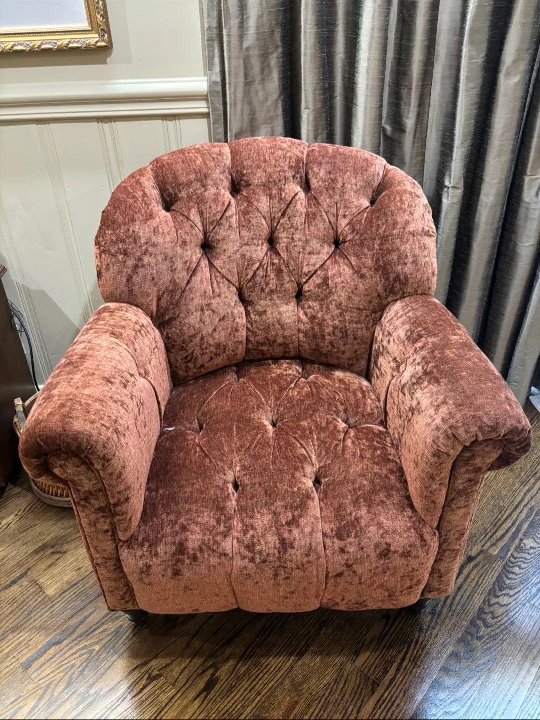 2 Brown Tufted Armchairs thumbnail