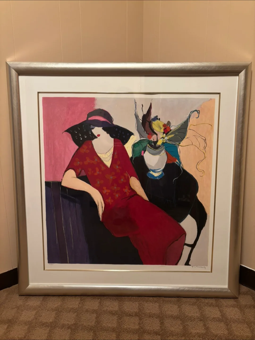 Framed Art Print - Woman in Red Dress thumbnail
