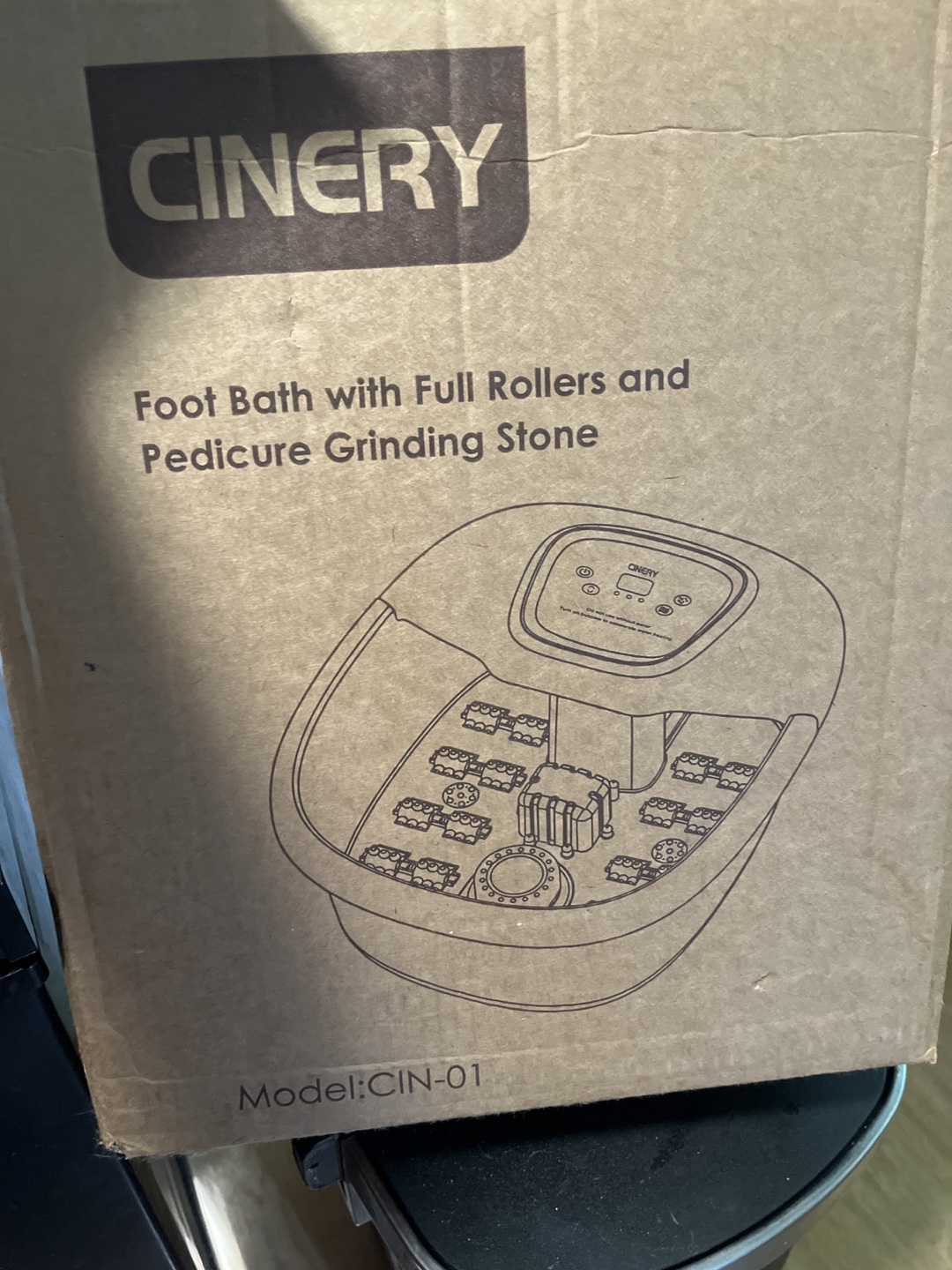 CINERY Foot Bath with Rollers & Pedicure Stone - Model CIN-01