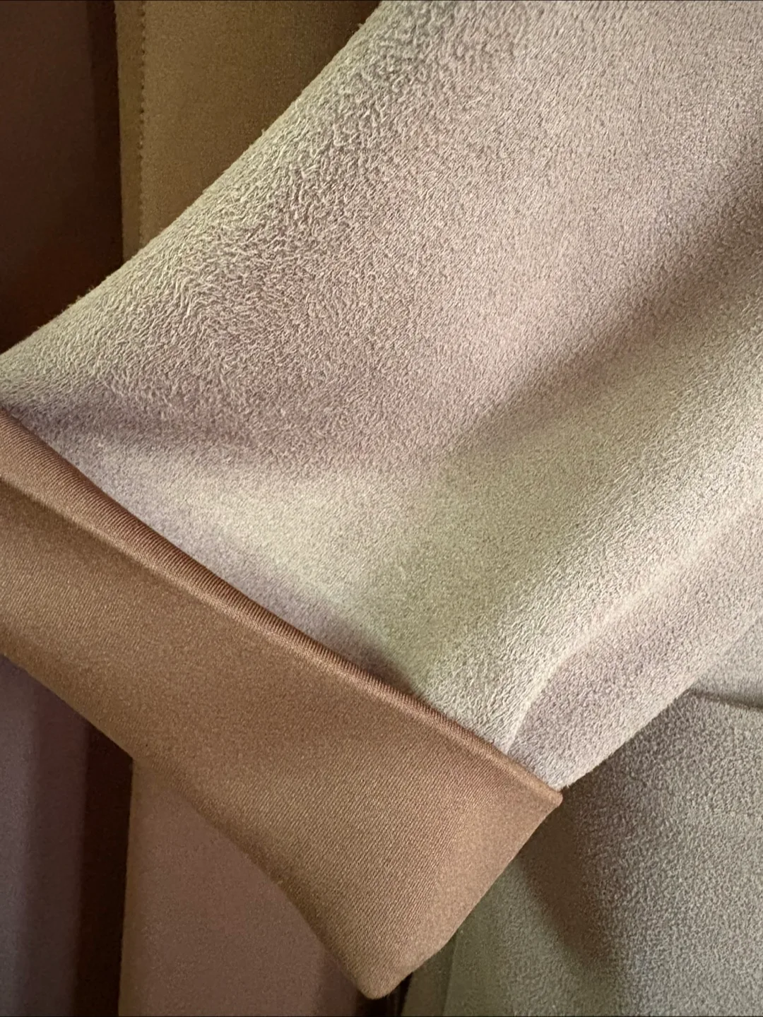 Zara Basic Mocha Faux Suede Over Coat - Sz S image indicator(5)