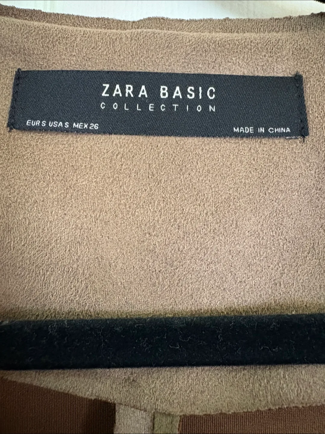 Zara Basic Mocha Faux Suede Over Coat - Sz S image indicator(4)