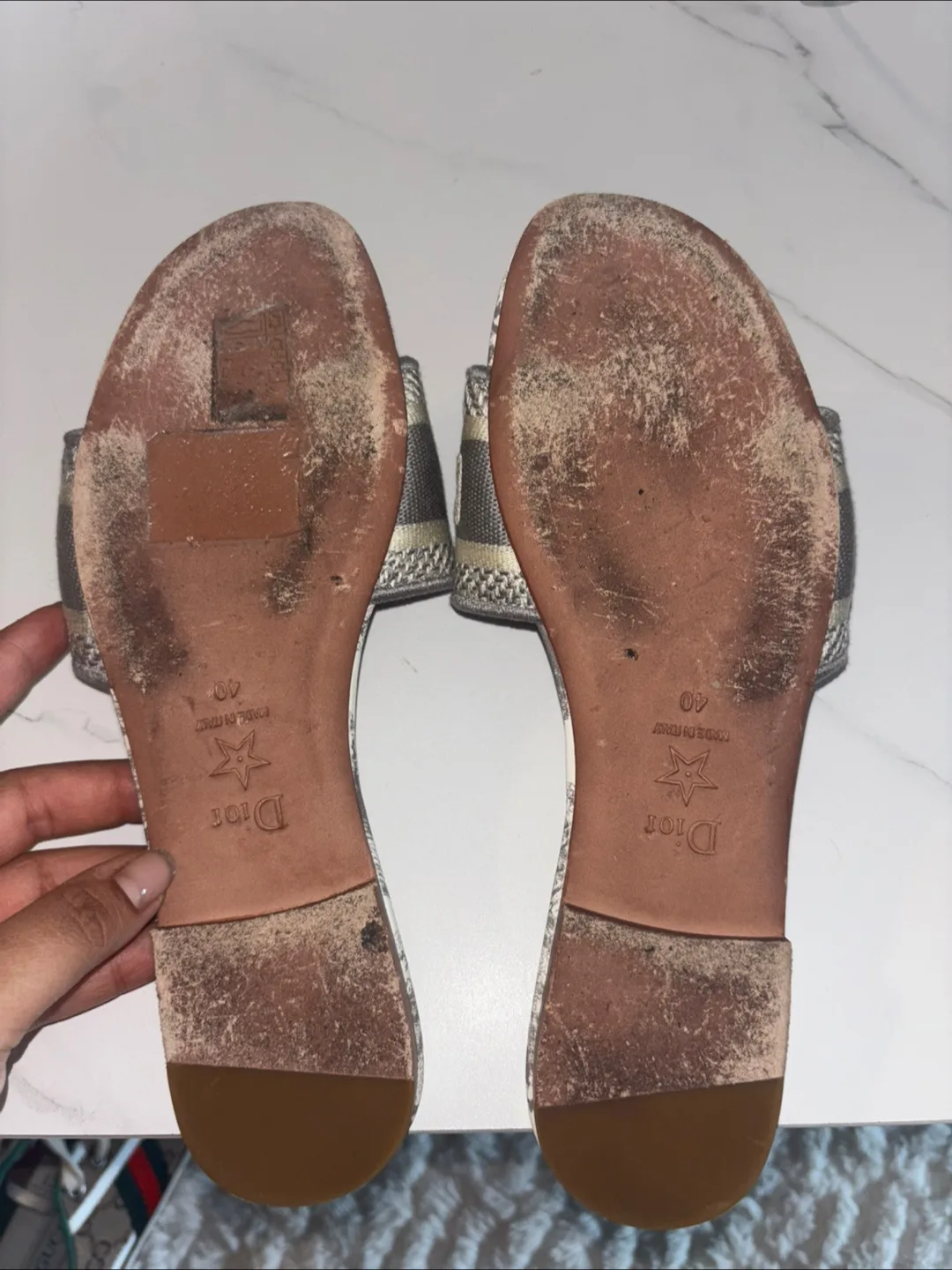 Christian Dior Toile de Jouy Slides Size 10 image indicator(3)