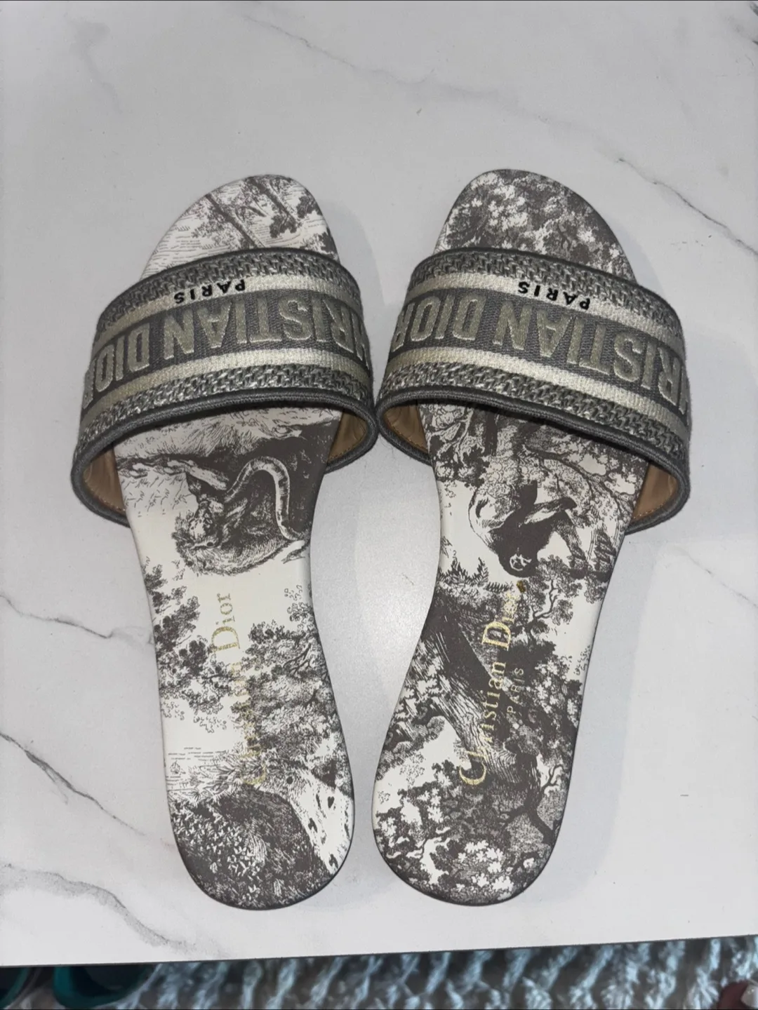 Christian Dior Toile de Jouy Slides Size 10 image indicator(2)