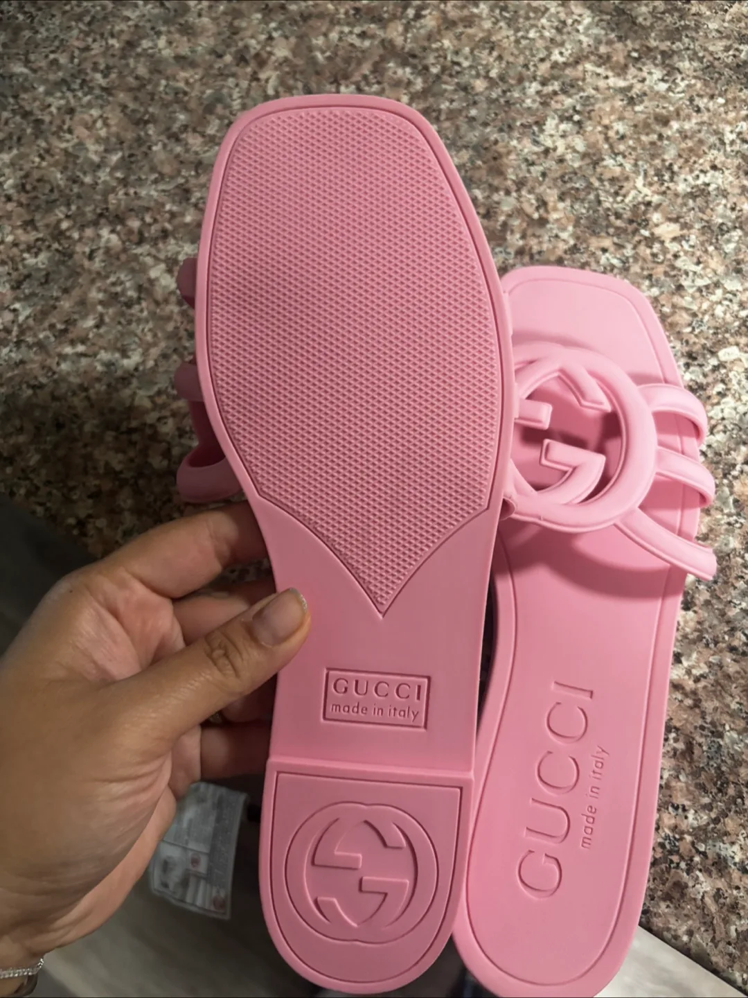 Gucci Pink Rubber Slides image indicator(2)