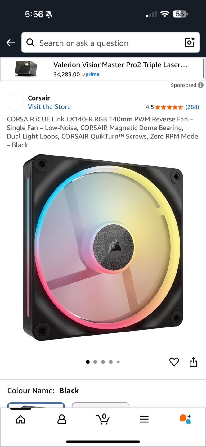 Corsair iCUE LINK LX140-R RGB 140mm Fan - Black - photo 4
