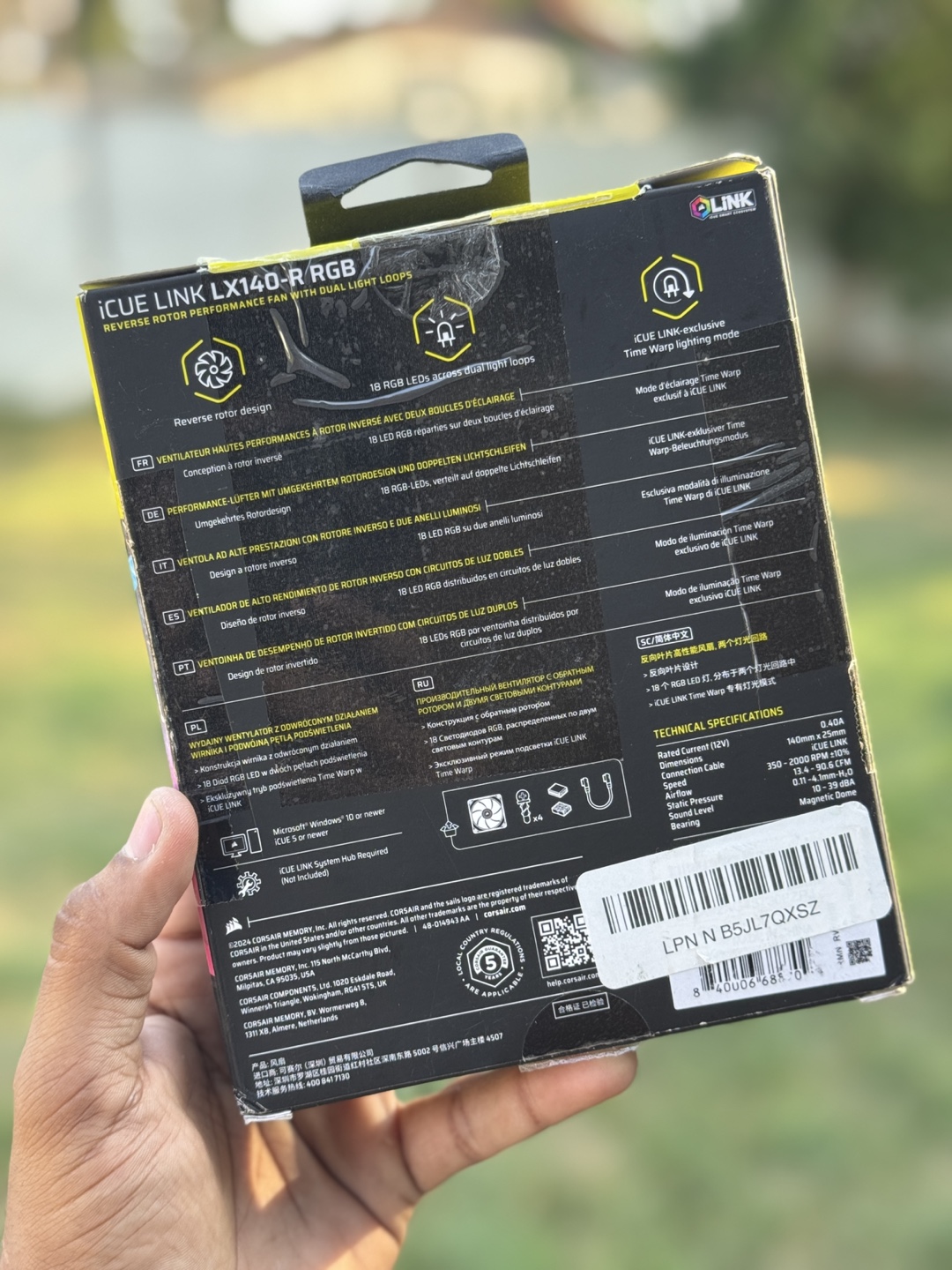 Corsair iCUE LINK LX140-R RGB 140mm Fan - Black - photo 2