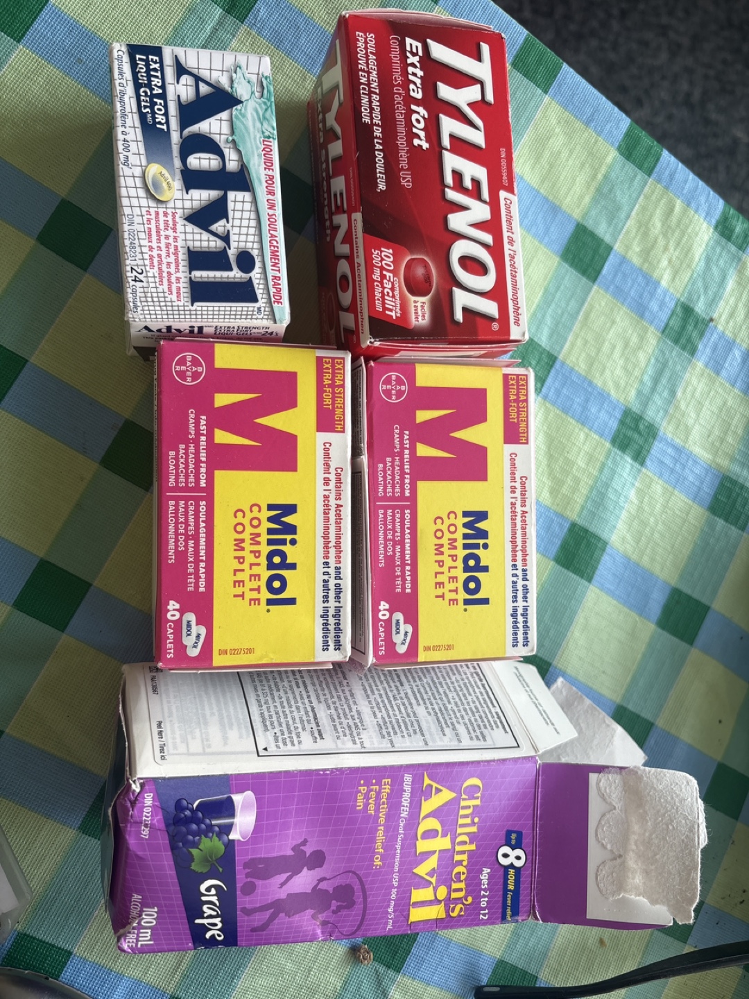 Midol Tylenol Advil
