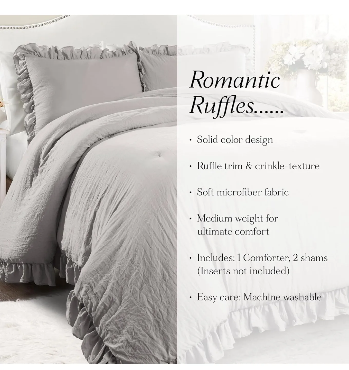 Lush Decor Romantic Ruffles Comforter Set image indicator(2)