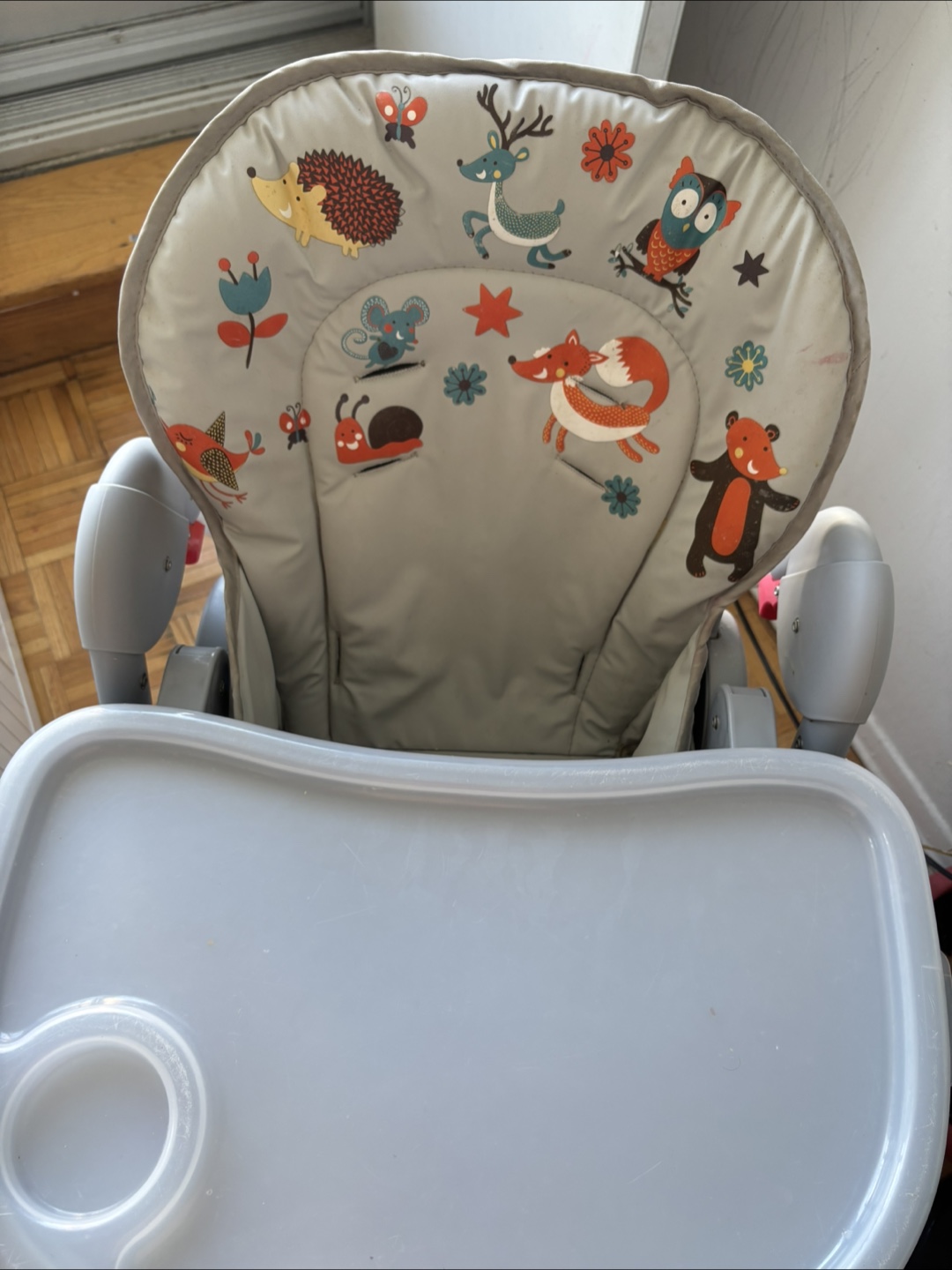 Living High Chair - Grey with Animal Print