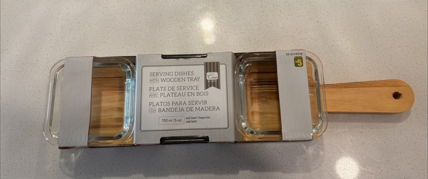 Casa di vetro Serving Dishes with Wooden Tray