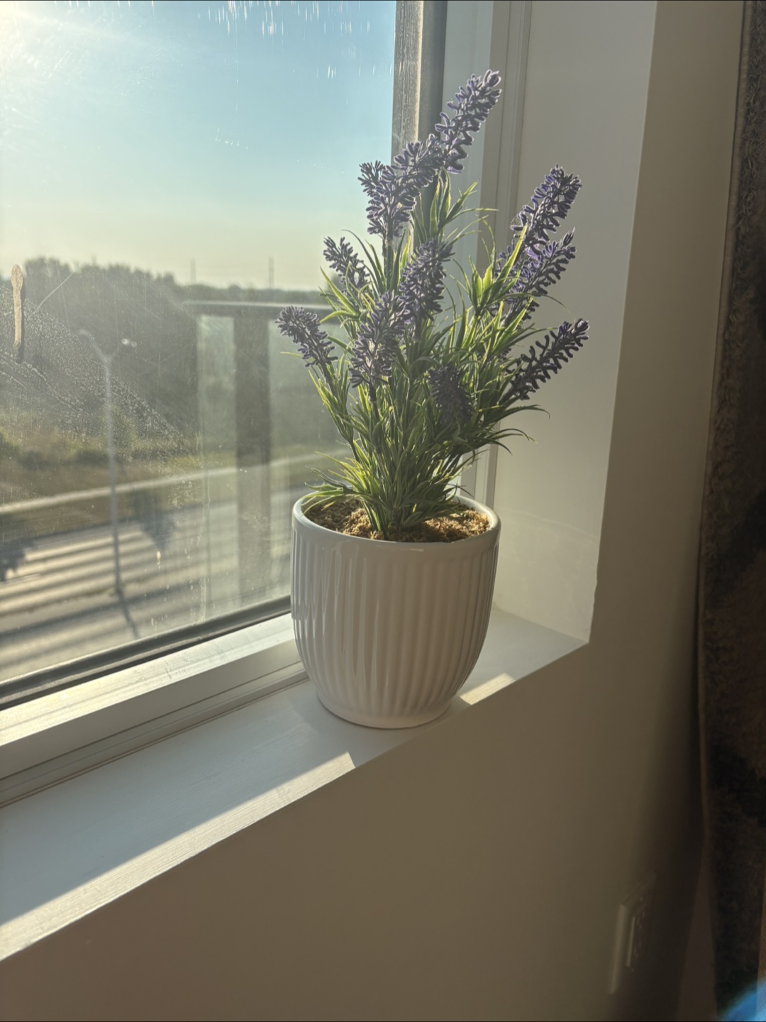 Artificial Lavender Plant in White Pot - photo 2