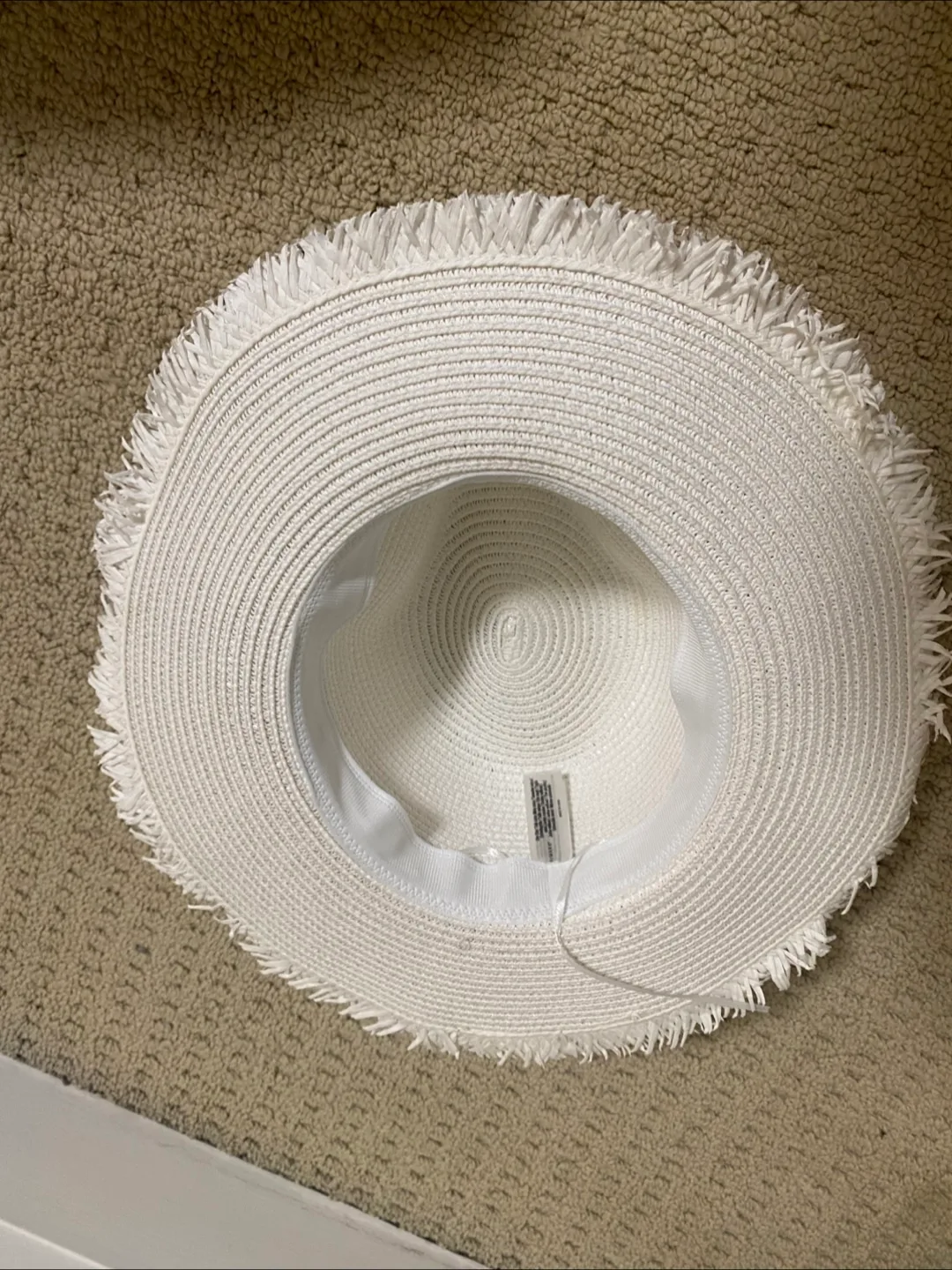 White Straw Hat with Black Band image indicator(3)