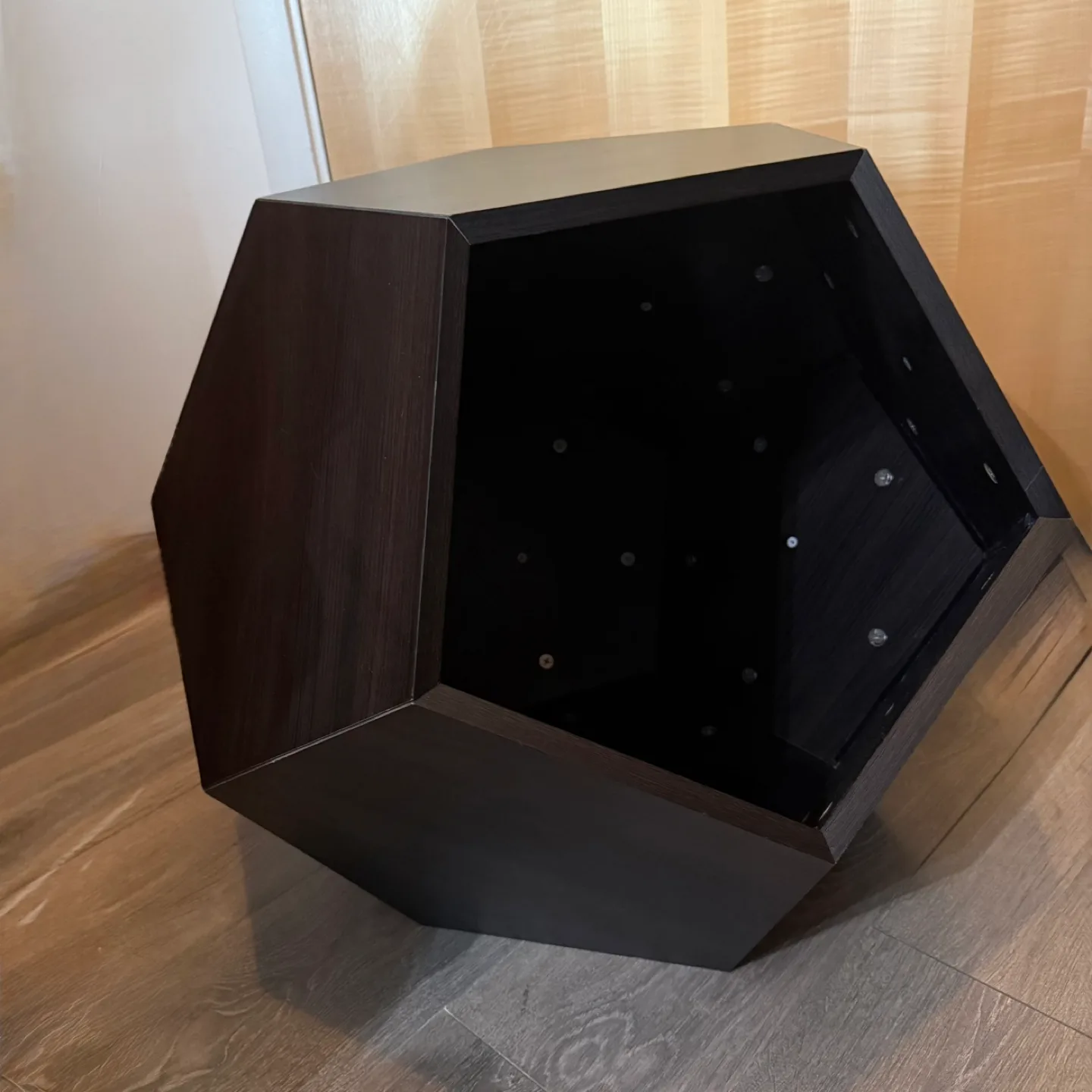 Dark Brown Geometric Side Table/Pet Bed 🧡 thumbnail