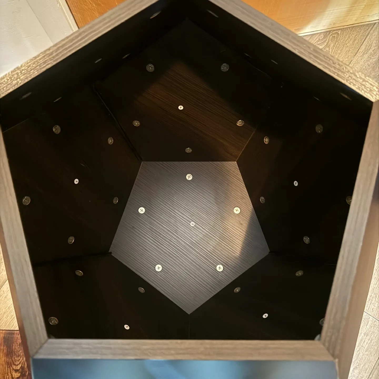 Dark Brown Geometric Side Table/Pet Bed 🧡 image indicator(5)