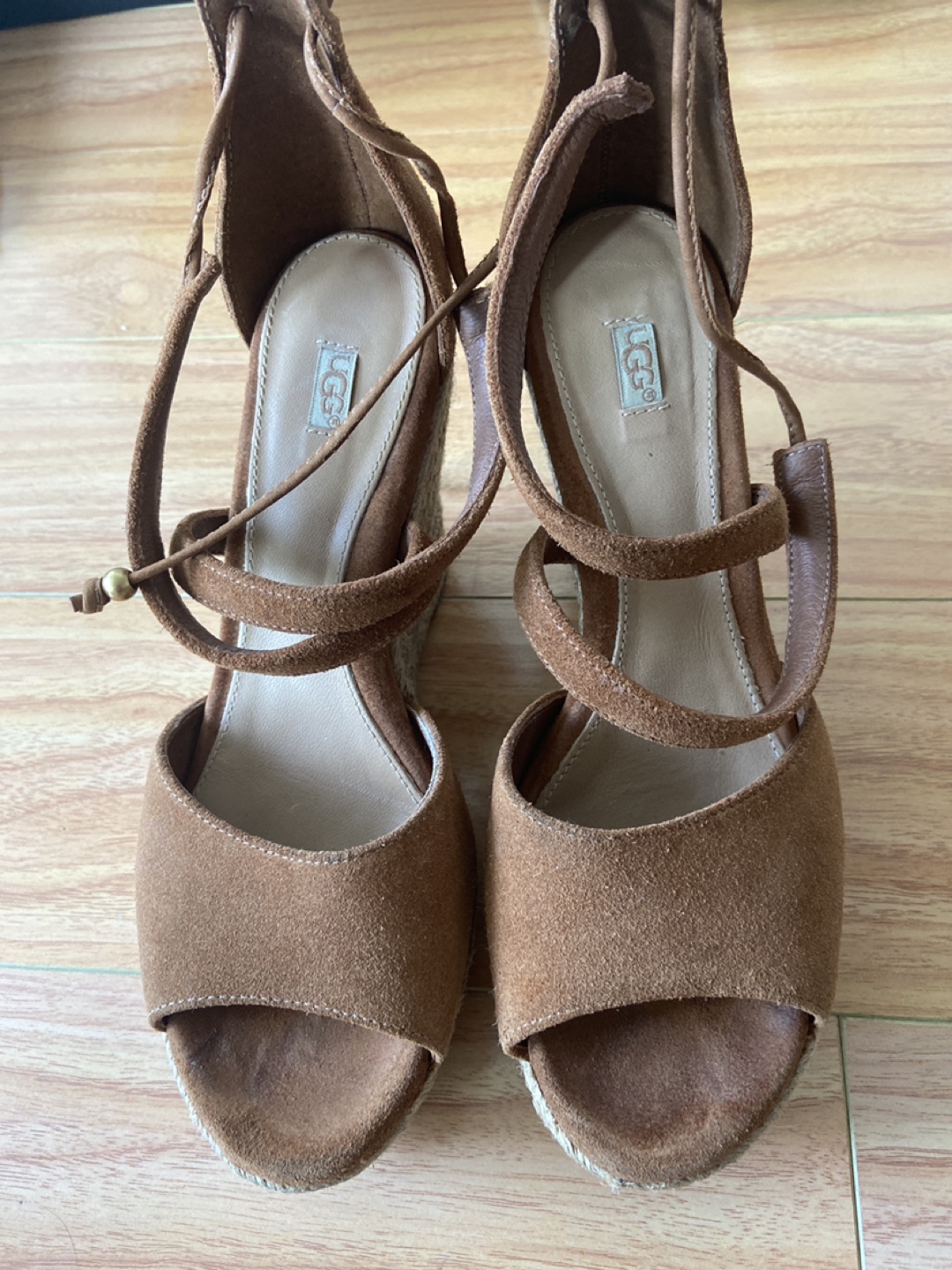 UGG Brown Suede Wedge Sandals
