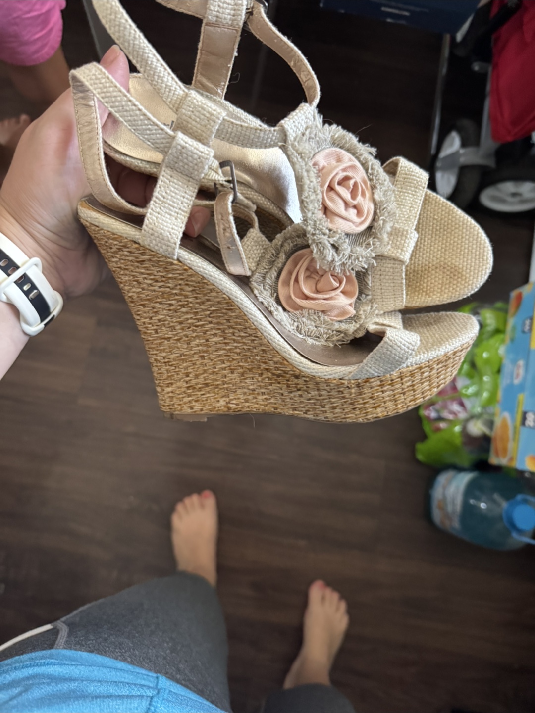 Wedge Heels with Flower Detail