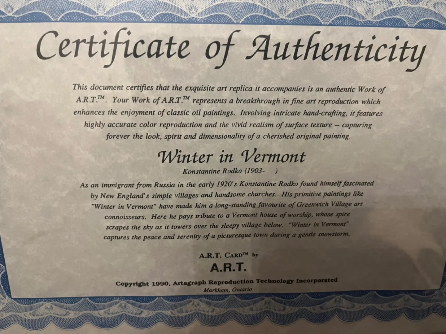 Framed A.R.T. 'Winter in Vermont' Print image indicator(4)
