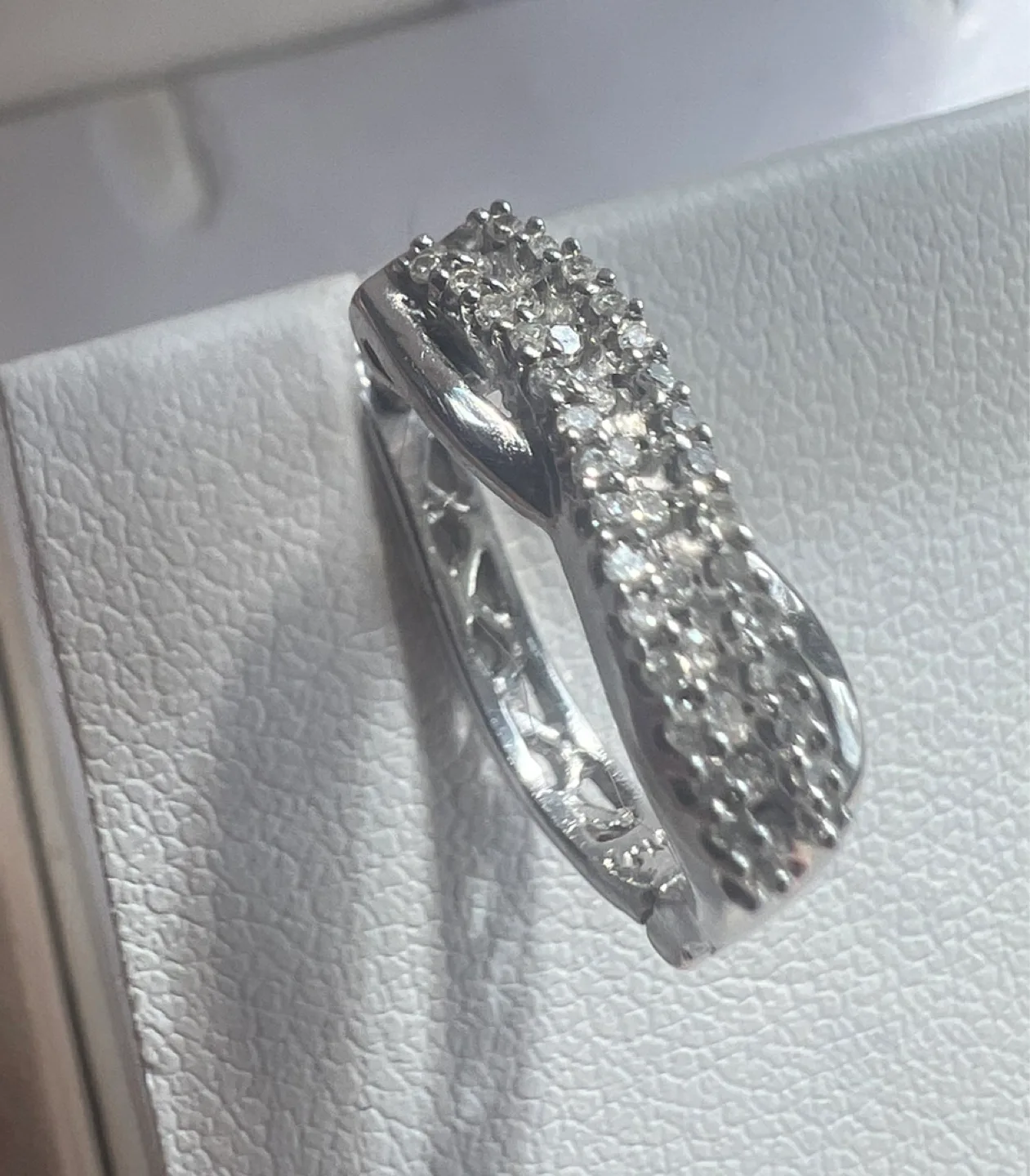 10 k Hoop Earrings with diamonds thumbnail