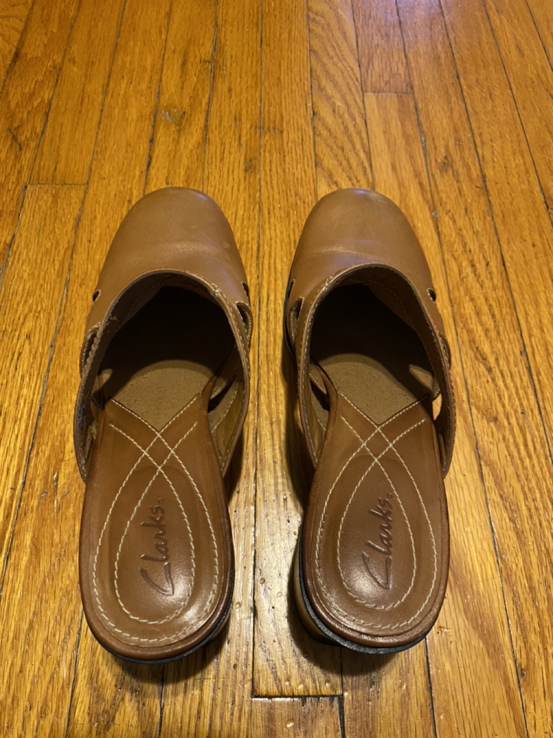 Clarks Brown Leather Mules - Size 7 - photo 3