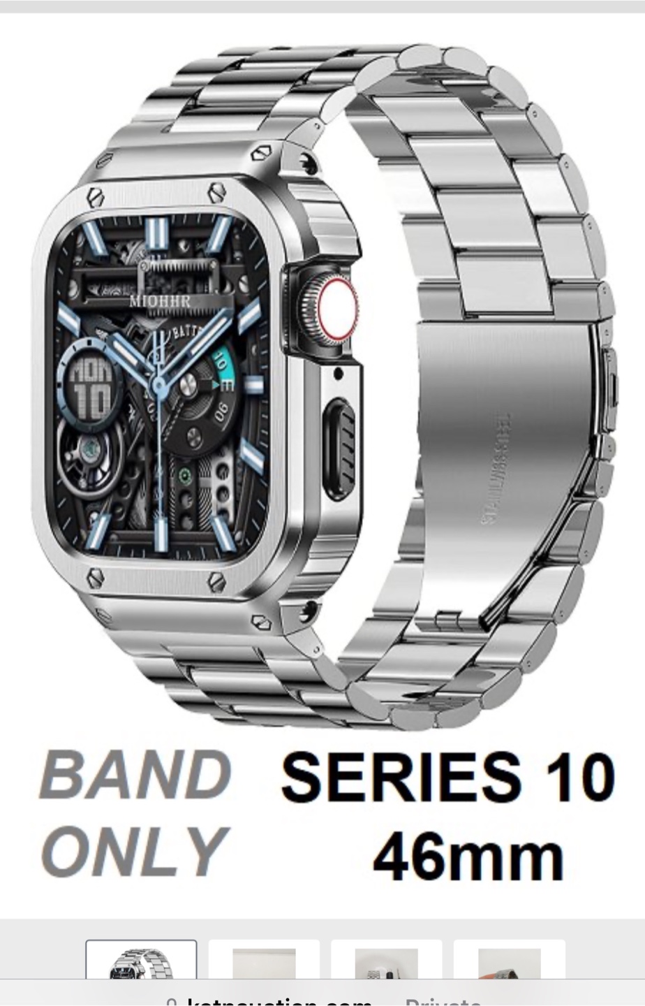 MioHHR Rugged Metal Strap & Case for Apple Watch 46mm