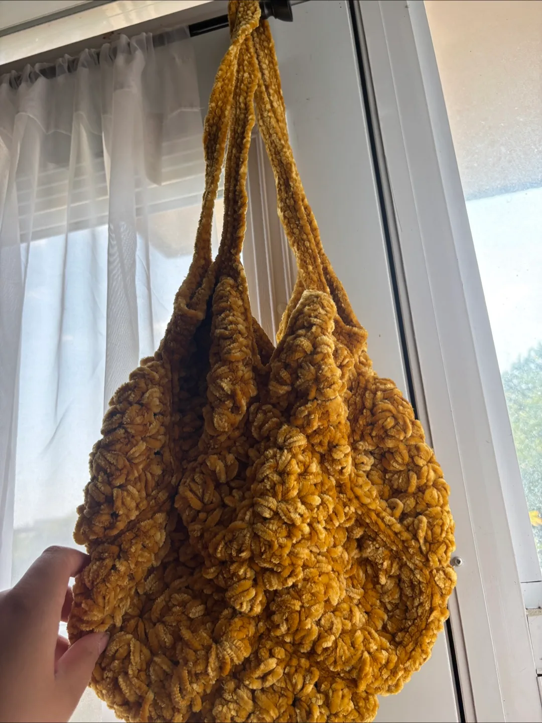 Handmade Crochet Bag - Mustard Yellow thumbnail
