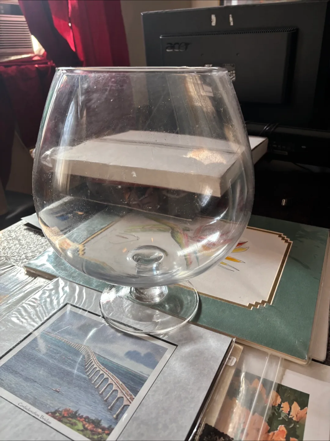 Large Clear Glass Bowl thumbnail