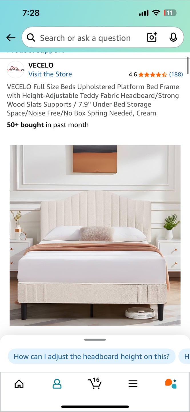 Unused Full Size Bed Frame - Cream - photo 2