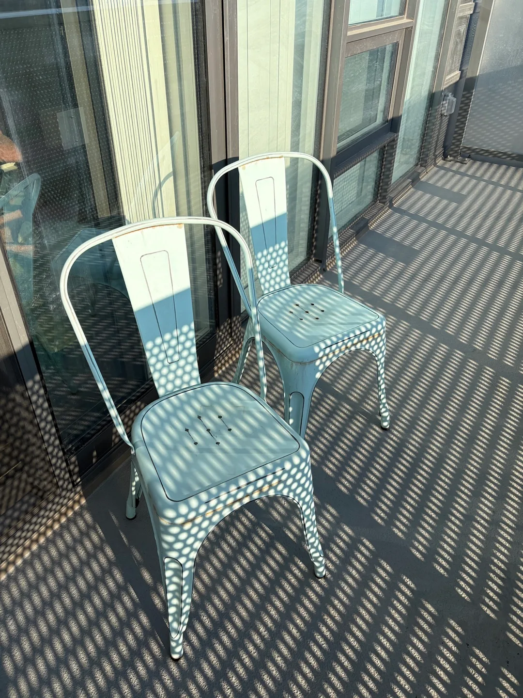 Metal Outdoor Chairs - Set of 2