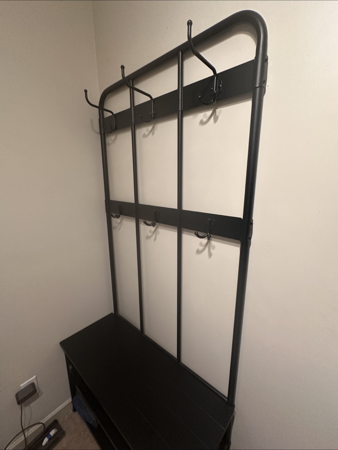 IKEA Hemnes Black-Brown Hallway Bench with Coat Rack - photo 2