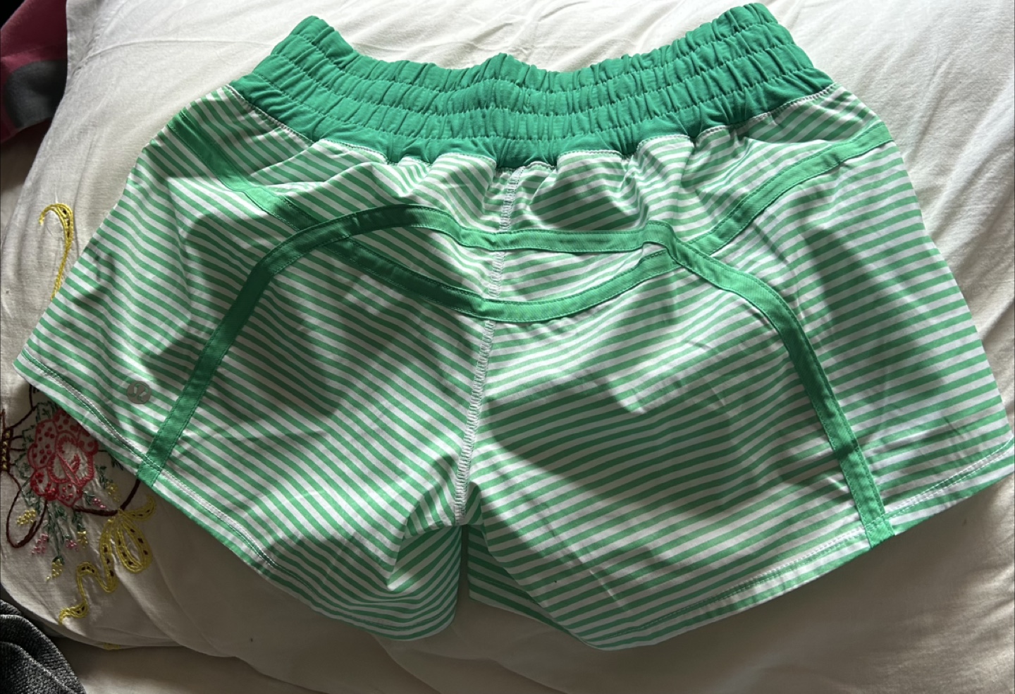 Lululemon Striped Green Running Shorts - photo 2