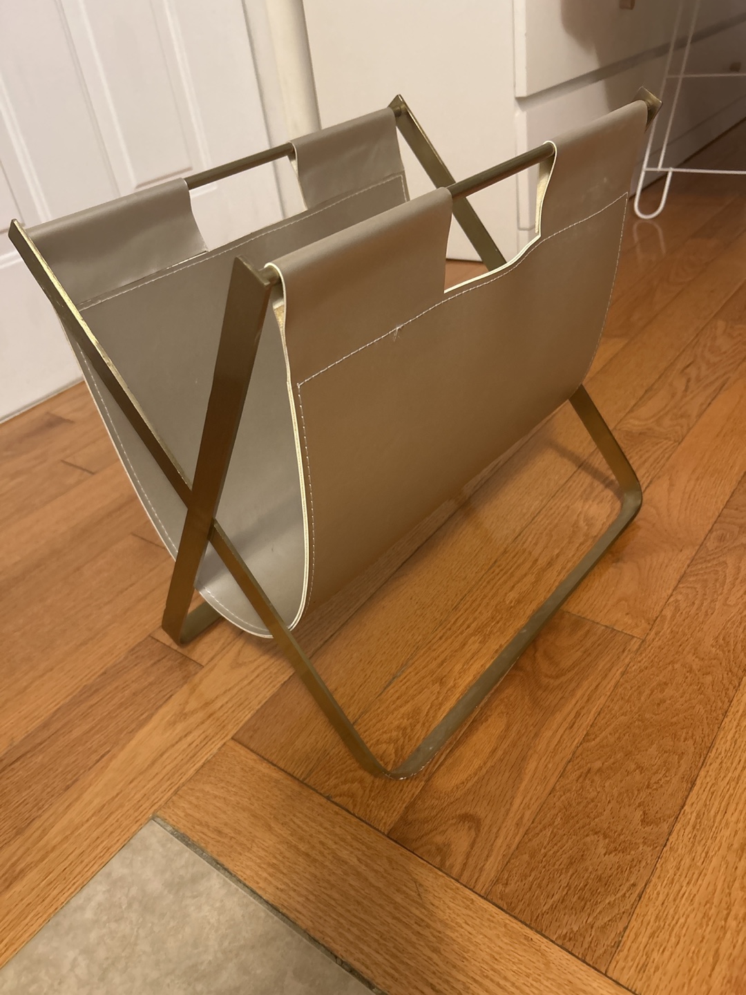 Free *Magazine Rack - Gold and Beige