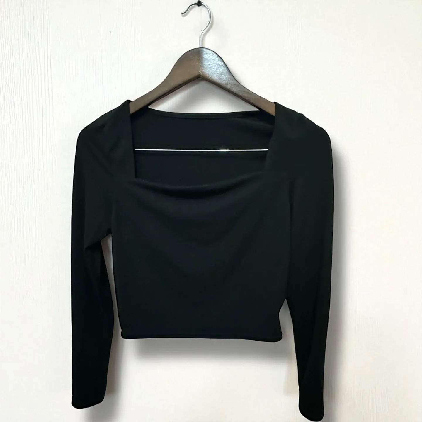 Black Long Sleeve Square Neck Top (super soft) - Size M image indicator(2)
