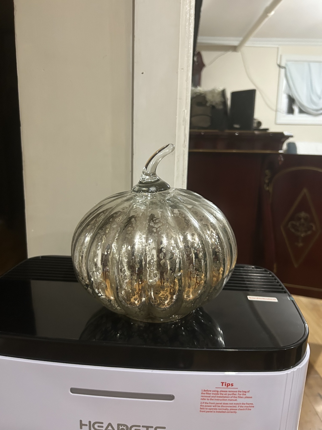 Silver Mercury Glass Pumpkin Decor - photo 3