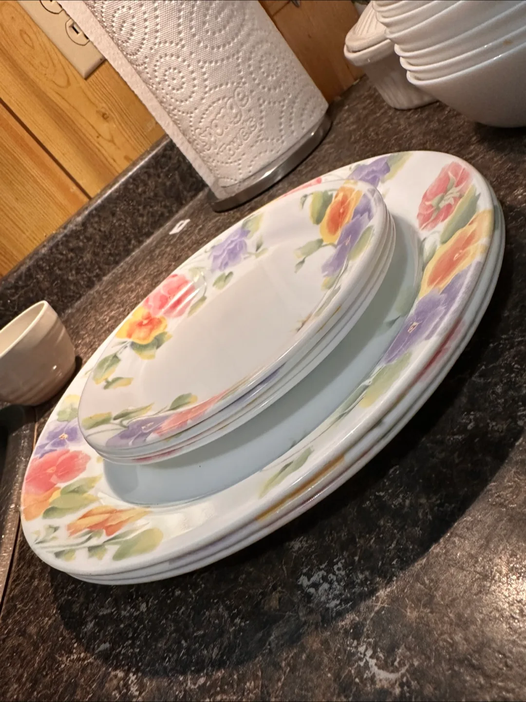 Corelle Dishes with Floral Pattern
